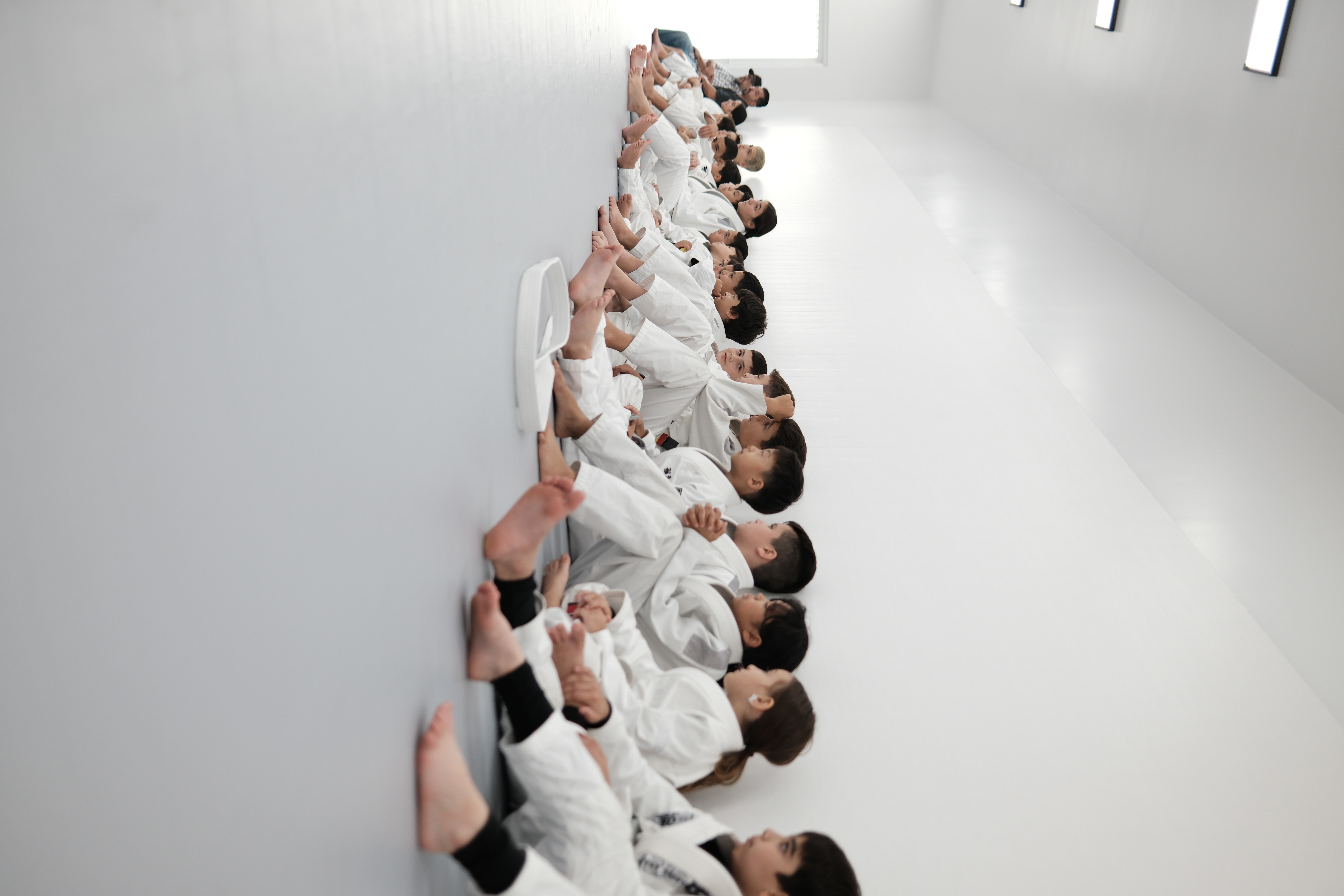 Youth students in gi at BAZA kids Jiu-Jitsu class